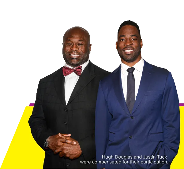 Hugh Douglas and Justin Tuck were compensated for their participation.