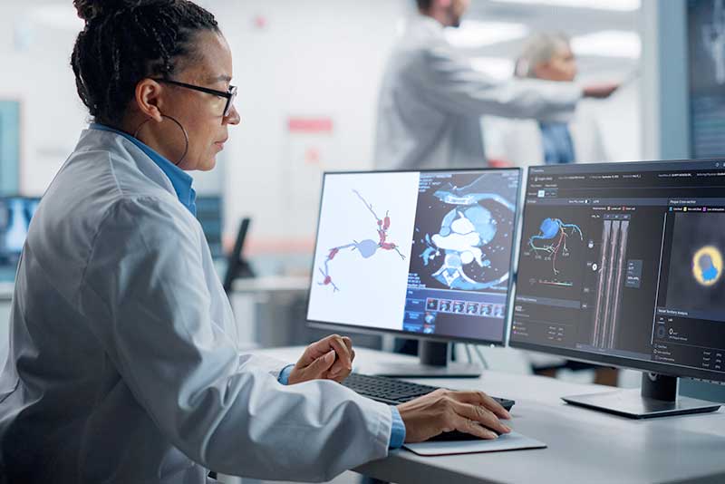 Medical tech in lab coat
